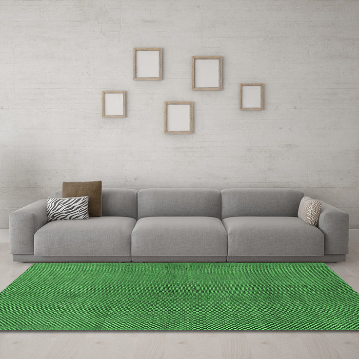 Machine Washable Abstract Emerald Green Modern Area Rugs in a Living Room,, wshabs1607emgrn