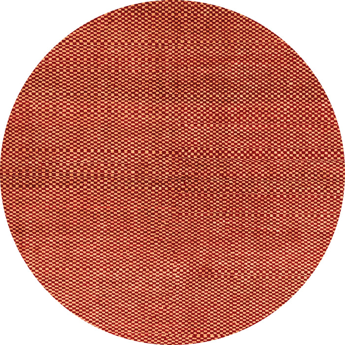 Round Machine Washable Abstract Orange Modern Area Rugs, wshabs1607org