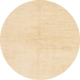 Round Abstract Sun Yellow Solid Rug, abs1608