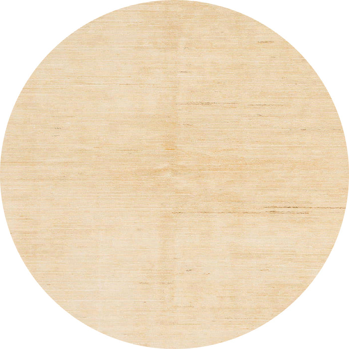 Round Abstract Sun Yellow Solid Rug, abs1608