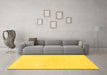 Machine Washable Solid Yellow Modern Rug in a Living Room, wshabs1608yw