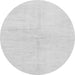 Round Machine Washable Solid Gray Modern Rug, wshabs1608gry