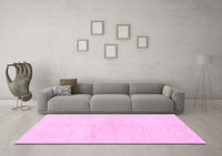 Machine Washable Solid Pink Modern Rug, wshabs1608pnk