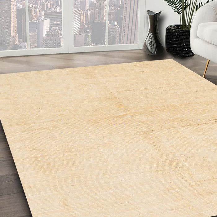 Abstract Sun Yellow Solid Rug in Family Room, abs1608