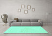 Machine Washable Solid Turquoise Modern Area Rugs in a Living Room,, wshabs1608turq