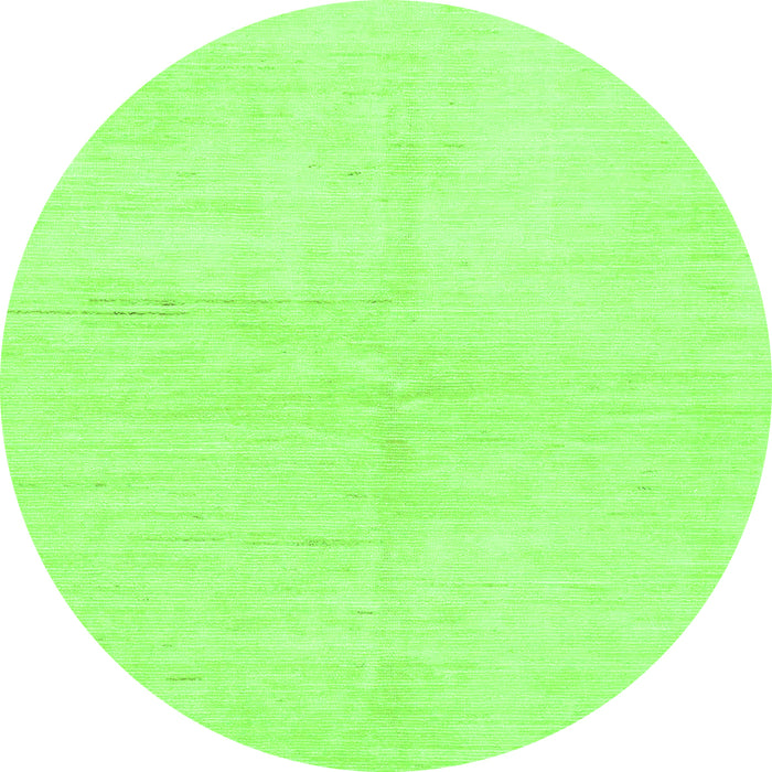 Round Machine Washable Solid Green Modern Area Rugs, wshabs1608grn