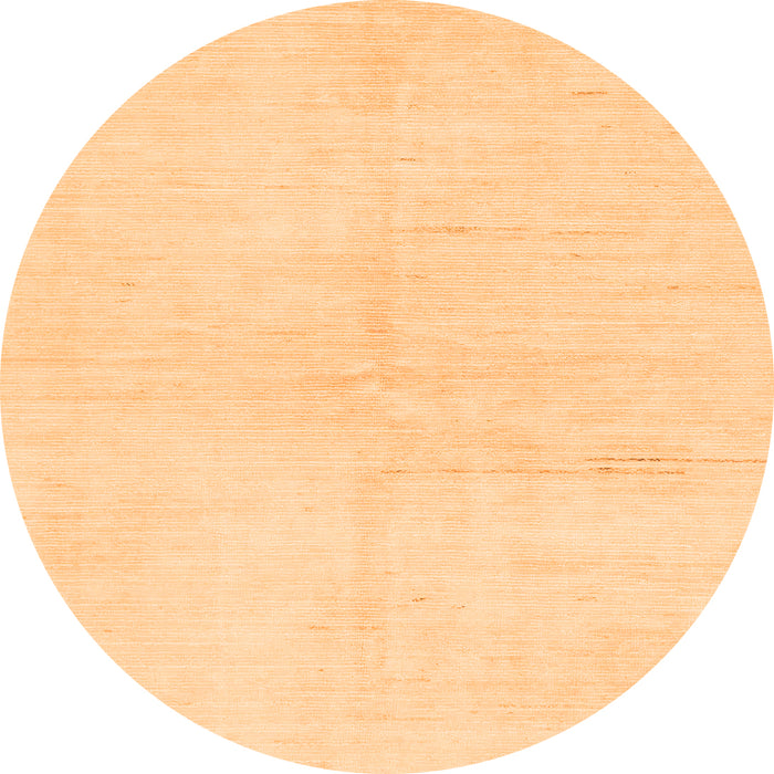 Round Machine Washable Solid Orange Modern Area Rugs, wshabs1608org