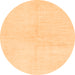 Round Machine Washable Solid Orange Modern Area Rugs, wshabs1608org