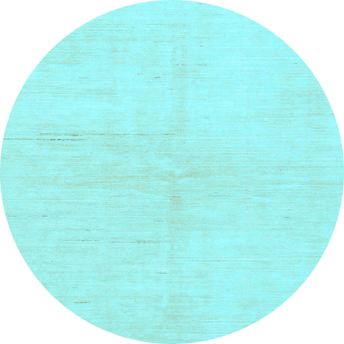 Round Solid Light Blue Modern Rug, abs1608lblu