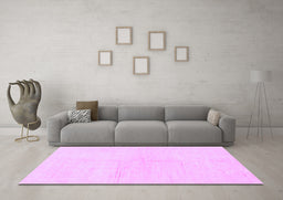 Machine Washable Solid Purple Modern Area Rugs in a Living Room, wshabs1608pur