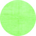 Round Solid Green Modern Rug, abs1608grn