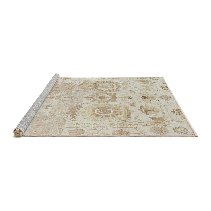 Sideview of Machine Washable Abstract Tan Brown Gold Rug, wshabs1609