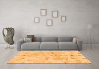 Machine Washable Abstract Orange Modern Rug, wshabs1609org