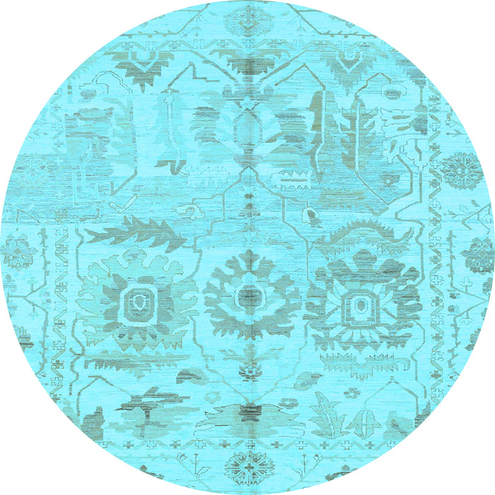 Round Machine Washable Abstract Light Blue Modern Rug, wshabs1609lblu