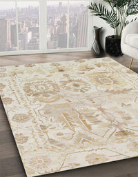 Abstract Tan Brown Gold Modern Rug, abs1609