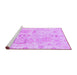 Sideview of Machine Washable Abstract Purple Modern Area Rugs, wshabs1609pur