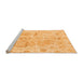 Sideview of Machine Washable Abstract Orange Modern Area Rugs, wshabs1609org