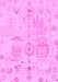 Machine Washable Abstract Pink Modern Rug, wshabs1609pnk