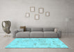 Machine Washable Abstract Light Blue Modern Rug in a Living Room, wshabs1609lblu