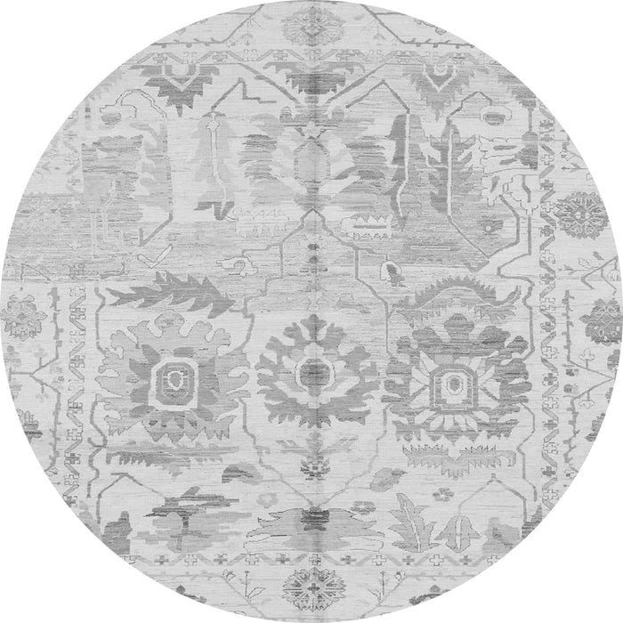 Round Abstract Gray Modern Rug, abs1609gry