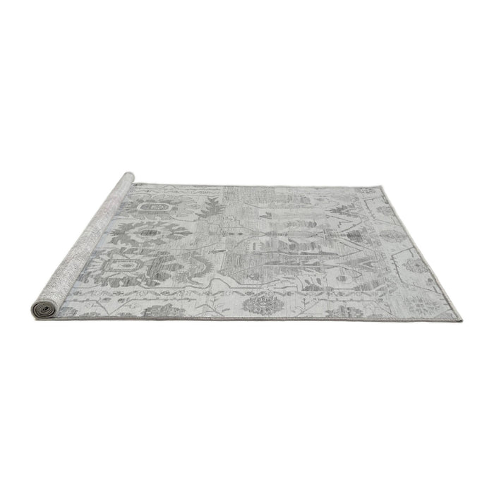 Sideview of Machine Washable Abstract Gray Modern Rug, wshabs1609gry