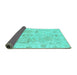 Sideview of Abstract Turquoise Modern Rug, abs1609turq