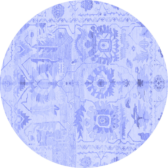 Round Machine Washable Abstract Blue Modern Rug, wshabs1609blu