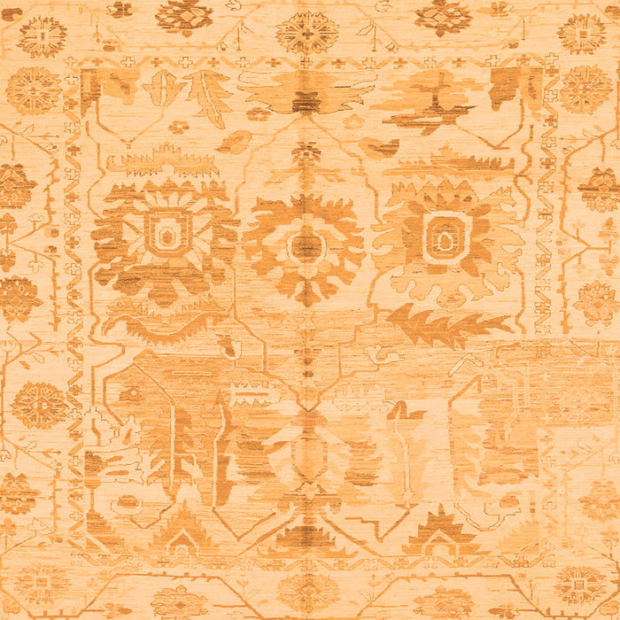 Square Machine Washable Abstract Orange Modern Area Rugs, wshabs1609org