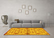 Machine Washable Abstract Yellow Modern Rug in a Living Room, wshabs160yw