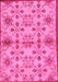 Machine Washable Abstract Pink Modern Rug, wshabs160pnk