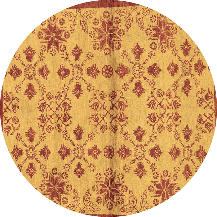 Round Machine Washable Abstract Brown Modern Rug, wshabs160brn