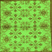 Square Machine Washable Abstract Green Modern Area Rugs, wshabs160grn