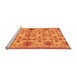 Sideview of Machine Washable Abstract Orange Modern Area Rugs, wshabs160org