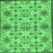 Square Abstract Emerald Green Modern Rug, abs160emgrn