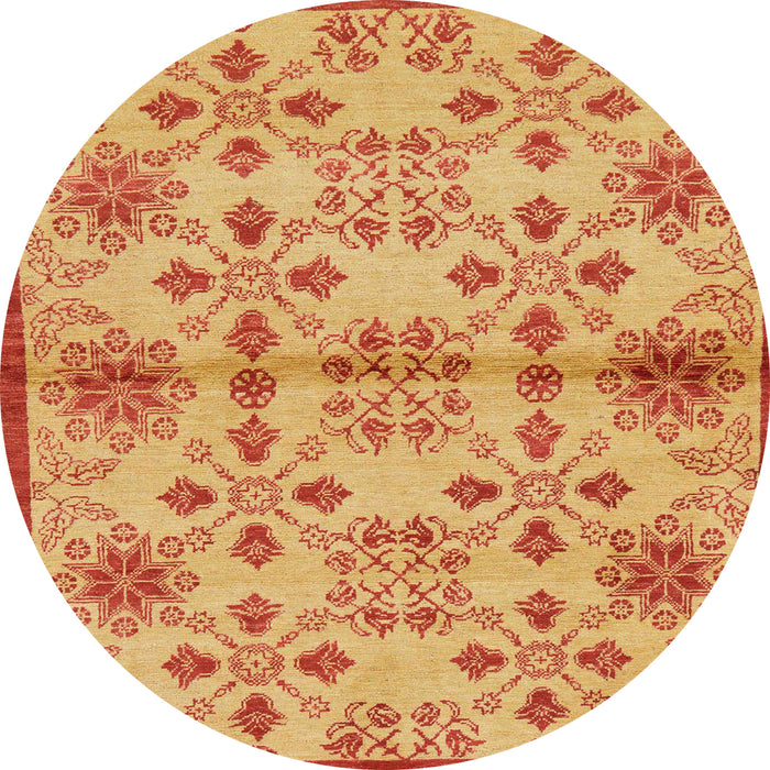 Round Abstract Orange Red Modern Rug, abs160