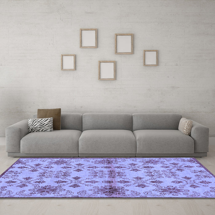 Machine Washable Abstract Blue Modern Rug in a Living Room, wshabs160blu