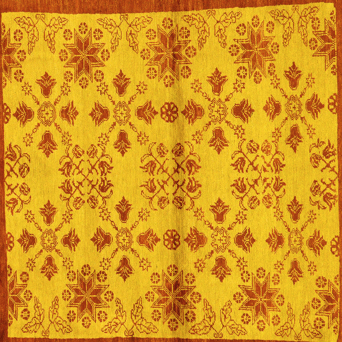 Square Abstract Yellow Modern Rug, abs160yw