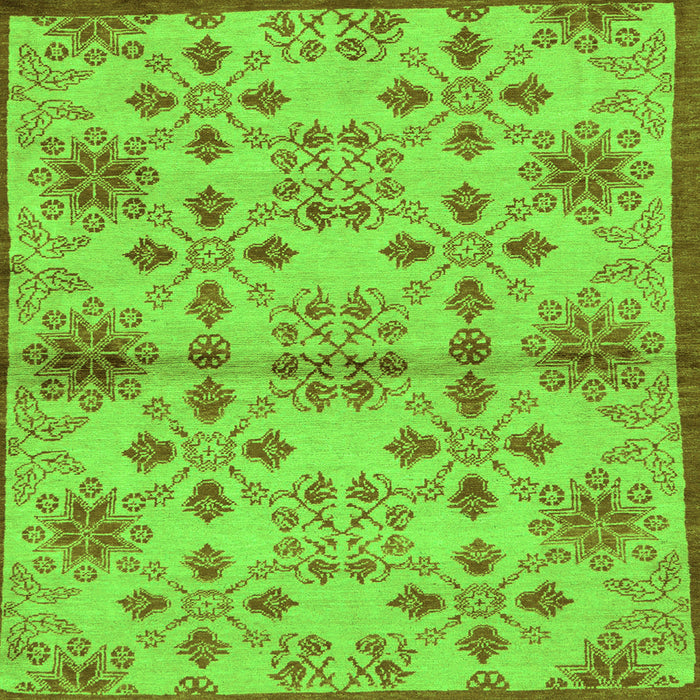 Square Abstract Green Modern Rug, abs160grn