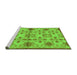 Sideview of Machine Washable Abstract Green Modern Area Rugs, wshabs160grn