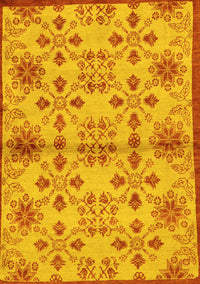 Abstract Yellow Modern Rug, abs160yw