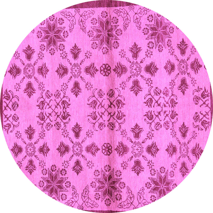 Round Machine Washable Abstract Purple Modern Area Rugs, wshabs160pur