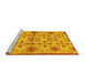 Sideview of Machine Washable Abstract Yellow Modern Rug, wshabs160yw