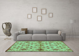 Machine Washable Abstract Turquoise Modern Area Rugs in a Living Room,, wshabs160turq