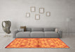 Machine Washable Abstract Orange Modern Area Rugs in a Living Room, wshabs160org