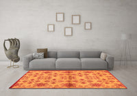 Machine Washable Abstract Orange Modern Rug, wshabs160org