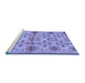 Sideview of Machine Washable Abstract Blue Modern Rug, wshabs160blu