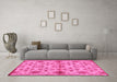 Machine Washable Abstract Pink Modern Rug in a Living Room, wshabs160pnk