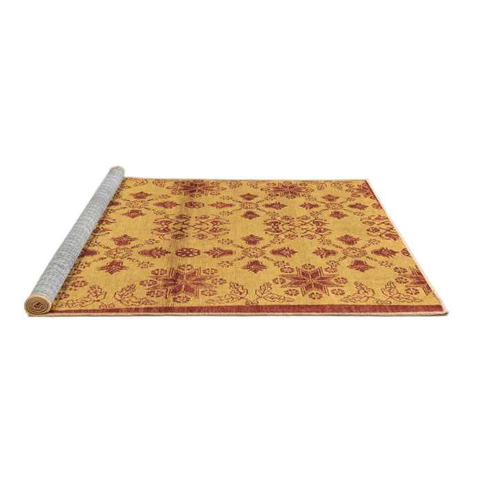 Sideview of Machine Washable Abstract Brown Modern Rug, wshabs160brn