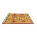 Sideview of Machine Washable Abstract Brown Modern Rug, wshabs160brn