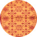 Round Abstract Orange Modern Rug, abs160org